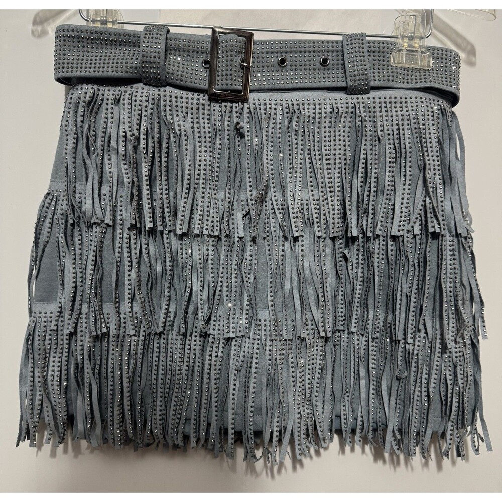 Nylon Apparel Fringe Western Mini Skirt Skort Size Small